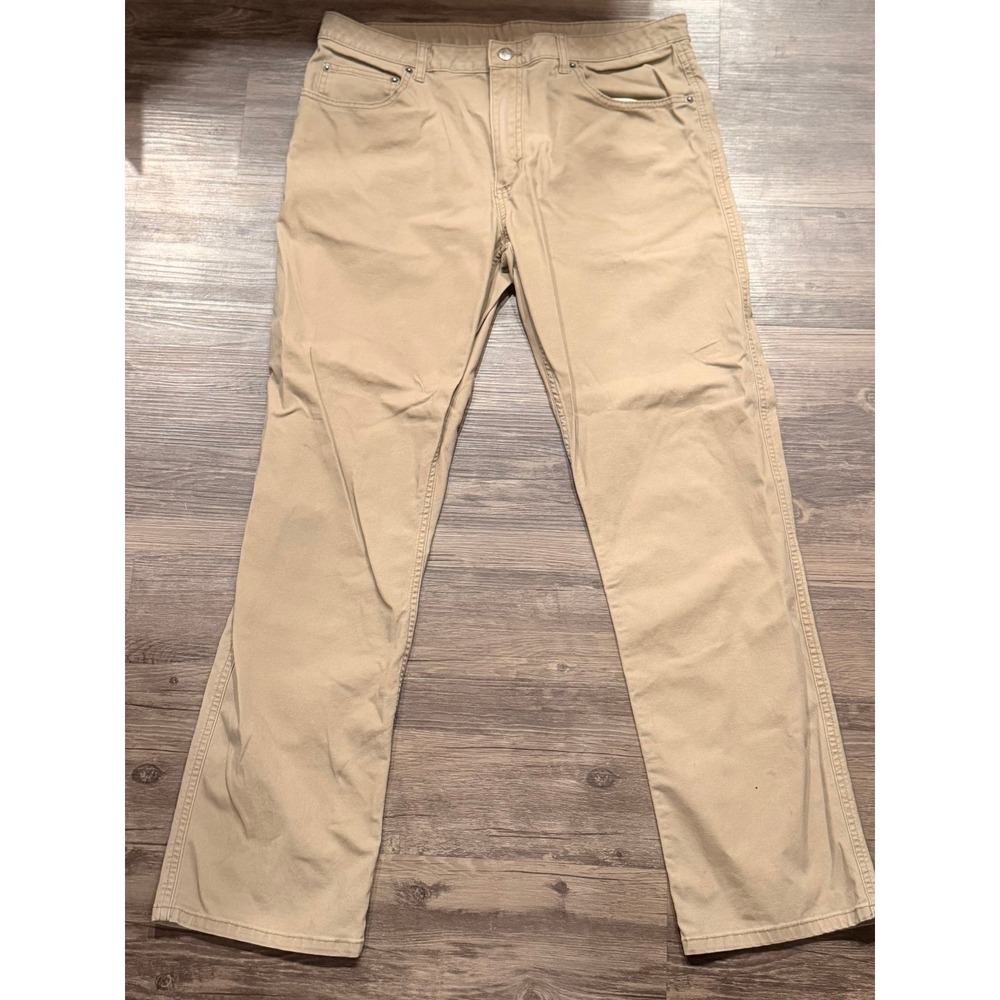 Magellan Outdoors Mens Khaki Pants 34x34 Tan Stain Release Straight Leg Chino